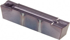Kennametal - 0505G GMP Grade KCP10, 5.05mm Cutting Width Carbide Grooving Insert - 4.19mm Max Depth of Cut, Neutral, 0.41mm Corner Radius, TiCN/Al2O3 Finish - Exact Tool & Supply