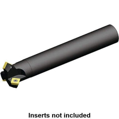 Kennametal - 45° Lead Angle, 49mm Max Cut Diam, 32mm Min Cut Diam, 9mm Max Depth of Cut, Indexable Chamfer and Angle End Mill - 3 Inserts, SP.. 1204.. Insert Style, 200mm Overall Length, Straight Shank - Exact Tool & Supply
