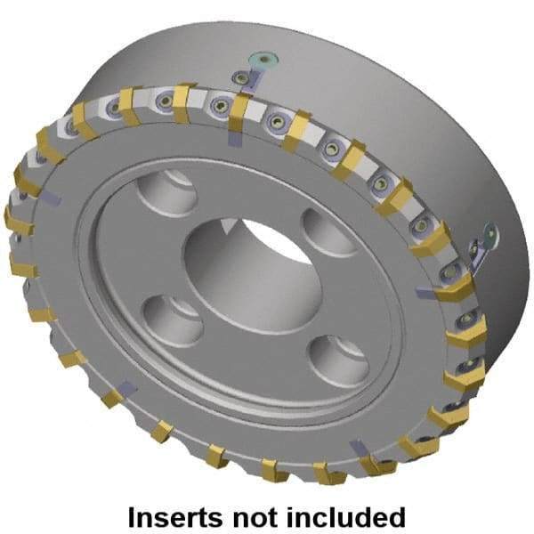 Kennametal - 88.7mm Cut Diam, 27mm Arbor Hole, 8mm Max Depth of Cut, 30° Indexable Chamfer & Angle Face Mill - 8 Inserts, HNG. 0905... Insert, Right Hand Cut, 8 Flutes, Series HexaCut - Exact Tool & Supply