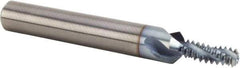 Kennametal - M6x1.00 Metric Coarse, 0.189" Cutting Diam, 3 Flute, Solid Carbide Helical Flute Thread Mill - Internal Thread, 12.52mm LOC, 62mm OAL, 8mm Shank Diam - Exact Tool & Supply