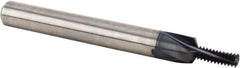 Kennametal - M3x0.50 Metric Coarse, 0.0945" Cutting Diam, 3 Flute, Solid Carbide Helical Flute Thread Mill - Internal Thread, 6.24mm LOC, 42mm OAL, 4mm Shank Diam - Exact Tool & Supply