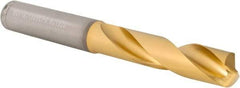 Kennametal - 29/64" 140° Spiral Flute Solid Carbide Screw Machine Drill Bit - Multilayer TiAlN Finish, Right Hand Cut, 55mm Flute Length, 102mm OAL, Standard Point, Straight Shank - Exact Tool & Supply