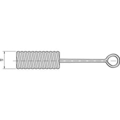 Kennametal - 1/2" Diam Nylon Spiral Brush - Single Spiral, 1/2" Filament Diam - Exact Tool & Supply