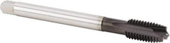 Kennametal - M16x2.00 Metric Coarse, 3 Flute, Diamond-Like Carbon (DLC) Finish, Vanadium High Speed Steel Spiral Point Tap - Plug Chamfer, Right Hand Thread, 110mm OAL, 27mm Thread Length, 12mm Shank Diam, 6H Class of Fit, Series T670 - Exact Tool & Supply