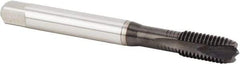 Kennametal - M10x1.50 Metric Coarse, 2 Flute, Diamond-Like Carbon (DLC) Finish, Vanadium High Speed Steel Spiral Point Tap - Plug Chamfer, Right Hand Thread, 100mm OAL, 22mm Thread Length, 10mm Shank Diam, 6H Class of Fit, Series T670 - Exact Tool & Supply