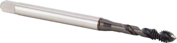 Kennametal - M3x0.50 Metric 2 Flute 6H Plug Spiral Flute Tap - High Speed Steel, Diamond-Like Carbon (DLC) Finish, 56mm OAL, Right Hand Flute, Right Hand Thread, Series T680 - Exact Tool & Supply