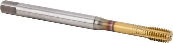 Kennametal - M8x1.25 Metric Coarse 6HX Modified Bottoming Thread Forming Tap - Vanadium High Speed Steel, TiN Finish, 90mm OAL, 14mm Thread Length, Right Hand Thread, Series T623 - Exact Tool & Supply