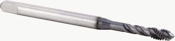 Kennametal - M4x0.70 Metric 3 Flute 6H Modified Bottoming Spiral Flute Tap - Powdered Metal, TiN Finish, 63mm OAL, Right Hand Flute, Right Hand Thread, Series T604 - Exact Tool & Supply