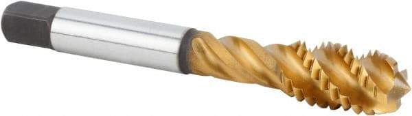Kennametal - 5/16-24 UNF 3 Flute 2BX Modified Bottoming Spiral Flute Tap - Powdered Metal, TiCN/TiN Finish, 68.83mm OAL, Right Hand Flute, Right Hand Thread, Series T630 - Exact Tool & Supply
