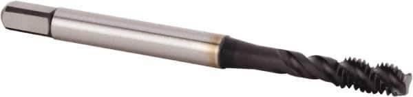 Kennametal - M4x0.70 Metric 3 Flute 6HX Modified Bottoming Spiral Flute Tap - Powdered Metal, TiN/CrC/C Finish, 53.59mm OAL, Right Hand Flute, Right Hand Thread, Series T630 - Exact Tool & Supply