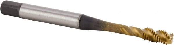 Kennametal - M5x0.80 Metric 3 Flute 6HX Bottoming Spiral Flute Tap - Powdered Metal, TiN Finish, 70mm OAL, Right Hand Flute, Right Hand Thread, Series T633 - Exact Tool & Supply