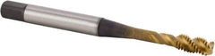 Kennametal - M5x0.80 Metric 3 Flute 6HX Bottoming Spiral Flute Tap - Powdered Metal, TiN Finish, 70mm OAL, Right Hand Flute, Right Hand Thread, Series T633 - Exact Tool & Supply