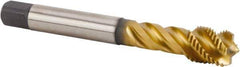 Kennametal - M14x1.50 Metric Fine 4 Flute 6HX Bottoming Spiral Flute Tap - Powdered Metal, TiN Finish, 100mm OAL, Right Hand Flute, Right Hand Thread, Series T632 - Exact Tool & Supply