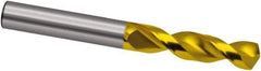 Guhring - 2.2mm 130° Parabolic Flute Powdered Metal Screw Machine Drill Bit - TiN Finish, Right Hand Cut, 13mm Flute Length, 40mm OAL, Cone Relief Point, Straight Shank - Exact Tool & Supply