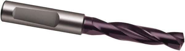 Guhring - 20mm 140° Spiral Flute Solid Carbide Screw Machine Drill Bit - FIREX Finish, Right Hand Cut, 79mm Flute Length, 131mm OAL, SU Point, Whistle Notch Shank, Through Coolant - Exact Tool & Supply