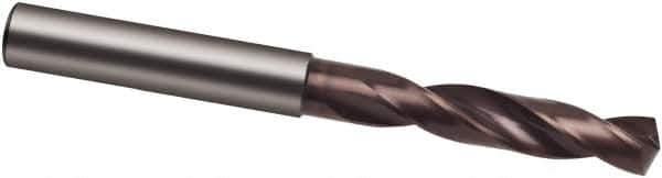 Guhring - 5.5mm 140° Spiral Flute Solid Carbide Screw Machine Drill Bit - nano-Si Finish, Right Hand Cut, 28mm Flute Length, 66mm OAL, HF Point, Straight Shank - Exact Tool & Supply