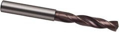 Guhring - 8.1mm 140° Spiral Flute Solid Carbide Screw Machine Drill Bit - nano-Si Finish, Right Hand Cut, 47mm Flute Length, 89mm OAL, HF Point, Straight Shank, Through Coolant - Exact Tool & Supply