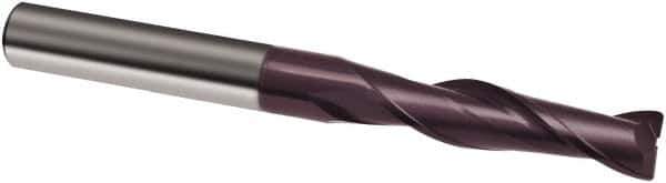 Guhring - 1/2", 2" LOC, 1/2" Shank Diam, 4-1/2" OAL, 2 Flute, Solid Carbide Square End Mill - Single End, FIREX Finish, Spiral Flute, 30° Helix, Right Hand Cut, Right Hand Flute, Series 3088 - Exact Tool & Supply
