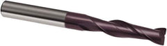 Guhring - 1/2", 2" LOC, 1/2" Shank Diam, 4-1/2" OAL, 2 Flute, Solid Carbide Square End Mill - Single End, FIREX Finish, Spiral Flute, 30° Helix, Right Hand Cut, Right Hand Flute, Series 3088 - Exact Tool & Supply