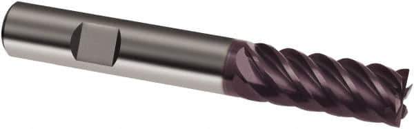 Guhring - 25mm, 45mm LOC, 25mm Shank Diam, 121mm OAL, 10 Flute, Solid Carbide Square End Mill - Single End, FIREX Finish, Spiral Flute, 45° Helix, Right Hand Cut, Right Hand Flute, Series 3047 - Exact Tool & Supply