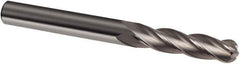 Guhring - 8mm Diam, 40mm LOC, 4 Flute Solid Carbide Ball End Mill - Uncoated, Single End, 100mm OAL, 8mm Shank Diam, Spiral Flute - Exact Tool & Supply