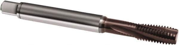 Guhring - M5x0.80 Metric 3 Flute 6H Modified Bottoming Spiral Flute Tap - Powdered Metal, TiAlN Finish, 70mm OAL, Right Hand Flute, Right Hand Thread, D3/D4, Series 2920 - Exact Tool & Supply