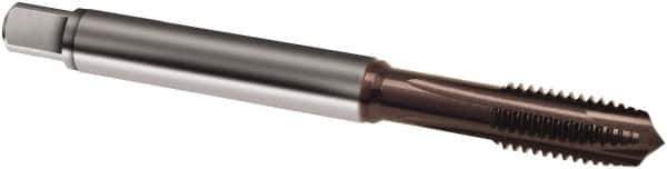 Guhring - M10x1.50 Metric, 3 Flute, TiAlN Finish, Powdered Metal Spiral Point Tap - Plug Chamfer, Right Hand Thread, 90mm OAL, 6H Class of Fit, Series 2916 - Exact Tool & Supply