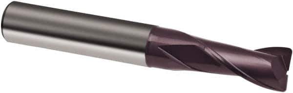 Guhring - 1/2", 1" LOC, 1/2" Shank Diam, 3" OAL, 2 Flute, Solid Carbide Square End Mill - Single End, FIREX Finish, Spiral Flute, 30° Helix, Right Hand Cut, Right Hand Flute, Series 3087 - Exact Tool & Supply