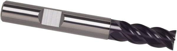 Guhring - 5/16", 13/16" LOC, 5/16" Shank Diam, 2-1/2" OAL, 4 Flute, Solid Carbide Square End Mill - Single End, FIREX Finish, Spiral Flute, 40° Helix, Centercutting, Right Hand Cut, Right Hand Flute, Series 3096 - Exact Tool & Supply