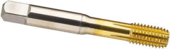 Guhring - M6x0.75 Metric Fine 6HX D6/D7 Thread Limit Modified Bottoming Thread Forming Tap - Cobalt, TiN Finish, 2-1/2" OAL, Series 3975 - Exact Tool & Supply