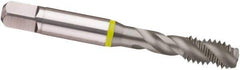 Guhring - #8-36 UNF 3 Flute 2B Modified Bottoming Spiral Flute Tap - Cobalt, MolyGlide Finish, 2.13" OAL, Right Hand Flute, Right Hand Thread, H2/H3, Series 3965 - Exact Tool & Supply