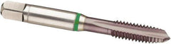 Guhring - #4-40 UNC, 3 Flute, TiCN Finish, Cobalt Spiral Point Tap - Plug Chamfer, Right Hand Thread, 1.882" OAL, 2B Class of Fit, Series 3946 - Exact Tool & Supply