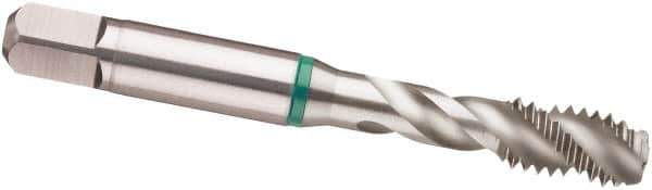 Guhring - #2-56 UNC 3 Flute 2B Modified Bottoming Spiral Flute Tap - Cobalt, Bright Finish, 1.751" OAL, Right Hand Flute, Right Hand Thread, H2/H3, Series 3919 - Exact Tool & Supply