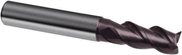 Guhring - 12mm, 26mm LOC, 12mm Shank Diam, 83mm OAL, 3 Flute, Solid Carbide Square End Mill - Single End, FIREX Finish, Spiral Flute, 41/43/45° Helix, Centercutting, Right Hand Cut, Right Hand Flute, Series 3891 - Exact Tool & Supply