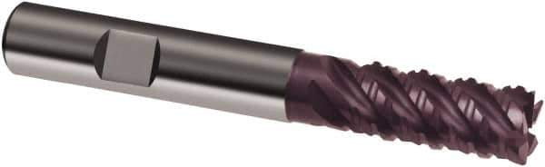 Guhring - 12mm, 26mm LOC, 12mm Shank Diam, 83mm OAL, 5 Flute, Solid Carbide Square End Mill - Single End, FIREX Finish, Spiral Flute, 45° Helix, Right Hand Cut, Right Hand Flute, Series 3890 - Exact Tool & Supply