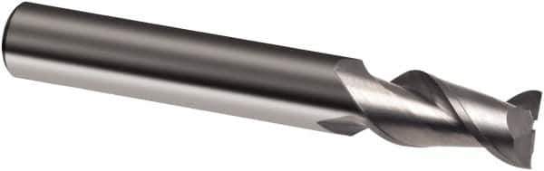 Guhring - 1/2", 2" LOC, 1/2" Shank Diam, 4-1/2" OAL, 2 Flute, Solid Carbide Square End Mill - Single End, Super-A Finish, Spiral Flute, 45° Helix, Right Hand Cut, Right Hand Flute, Series 3875 - Exact Tool & Supply