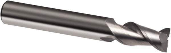 Guhring - 5/8", 1-1/4" LOC, 5/8" Shank Diam, 3-1/2" OAL, 2 Flute, Solid Carbide Square End Mill - Single End, Super-A Finish, Spiral Flute, 45° Helix, Right Hand Cut, Right Hand Flute, Series 3874 - Exact Tool & Supply