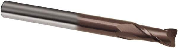 Guhring - 8mm, 16mm LOC, 8mm Shank Diam, 100mm OAL, 2 Flute, Solid Carbide Square End Mill - Single End, TiAlN Finish, Spiral Flute, 30° Helix, Right Hand Cut, Right Hand Flute, Series 3863 - Exact Tool & Supply