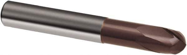 Guhring - 8mm, 7mm LOC, 8mm Shank Diam, 63mm OAL, 2 Flute, Solid Carbide Square End Mill - Single End, TiAlN Finish, Spiral Flute, 30° Helix, Right Hand Cut, Right Hand Flute, Series 3848 - Exact Tool & Supply