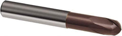 Guhring - 8mm, 7mm LOC, 8mm Shank Diam, 63mm OAL, 2 Flute, Solid Carbide Square End Mill - Single End, TiAlN Finish, Spiral Flute, 30° Helix, Right Hand Cut, Right Hand Flute, Series 3848 - Exact Tool & Supply