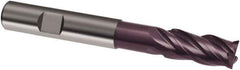 Guhring - 12mm, 26mm LOC, 12mm Shank Diam, 93mm OAL, 4 Flute, Solid Carbide Square End Mill - Single End, FIREX Finish, Spiral Flute, 35/38° Helix, Centercutting, Right Hand Cut, Right Hand Flute, Series 3838 - Exact Tool & Supply