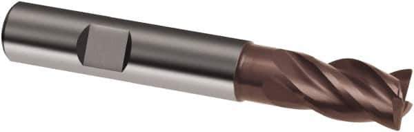 Guhring - 12mm, 16mm LOC, 12mm Shank Diam, 73mm OAL, 4 Flute, Solid Carbide Square End Mill - Single End, Nano-A Finish, Spiral Flute, 36/38° Helix, Centercutting, Right Hand Cut, Right Hand Flute, Series 3805 - Exact Tool & Supply