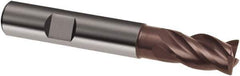 Guhring - 12mm, 16mm LOC, 12mm Shank Diam, 73mm OAL, 4 Flute, Solid Carbide Square End Mill - Single End, Nano-A Finish, Spiral Flute, 36/38° Helix, Centercutting, Right Hand Cut, Right Hand Flute, Series 3805 - Exact Tool & Supply