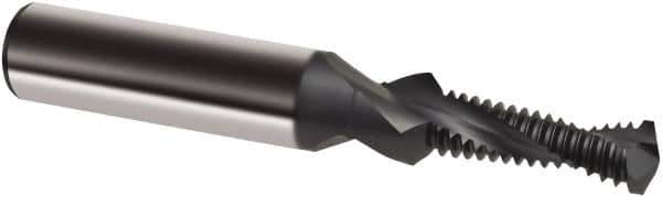 Guhring - M10x1.00 Metric Fine, 0.3543" Cutting Diam, 2 Flute, Solid Carbide Helical Flute Thread Mill - Internal Thread, 26.6mm LOC, 80mm OAL, 12mm Shank Diam - Exact Tool & Supply