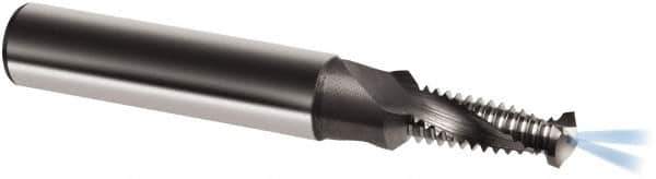 Guhring - M12x1.00 Metric Fine, 0.4331" Cutting Diam, 2 Flute, Solid Carbide Helical Flute Thread Mill - Internal Thread, 26mm LOC, 90mm OAL, 14mm Shank Diam - Exact Tool & Supply