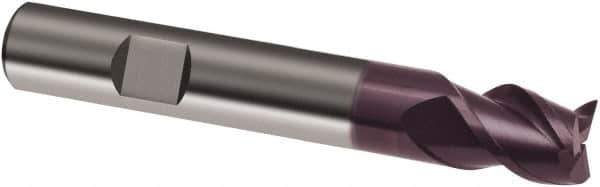Guhring - 14mm, 14mm LOC, 14mm Shank Diam, 75mm OAL, 3 Flute, Solid Carbide Square End Mill - Single End, FIREX Finish, Spiral Flute, 45° Helix, Right Hand Cut, Right Hand Flute, Series 3729 - Exact Tool & Supply