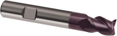 Guhring - 14mm, 14mm LOC, 14mm Shank Diam, 75mm OAL, 3 Flute, Solid Carbide Square End Mill - Single End, FIREX Finish, Spiral Flute, 45° Helix, Right Hand Cut, Right Hand Flute, Series 3729 - Exact Tool & Supply