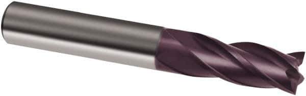 Guhring - 7mm, 16mm LOC, 7mm Shank Diam, 60mm OAL, 4 Flute, Solid Carbide Square End Mill - Single End, FIREX Finish, Spiral Flute, 30° Helix, Right Hand Cut, Right Hand Flute, Series 3678 - Exact Tool & Supply