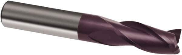 Guhring - 3mm, 7mm LOC, 3mm Shank Diam, 38mm OAL, 3 Flute, Solid Carbide Square End Mill - Single End, FIREX Finish, Spiral Flute, 30° Helix, Right Hand Cut, Right Hand Flute, Series 3677 - Exact Tool & Supply