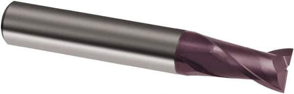 Guhring - 16mm, 16mm LOC, 16mm Shank Diam, 82mm OAL, 2 Flute, Solid Carbide Square End Mill - Single End, FIREX Finish, Spiral Flute, 30° Helix, Right Hand Cut, Right Hand Flute, Series 3633 - Exact Tool & Supply